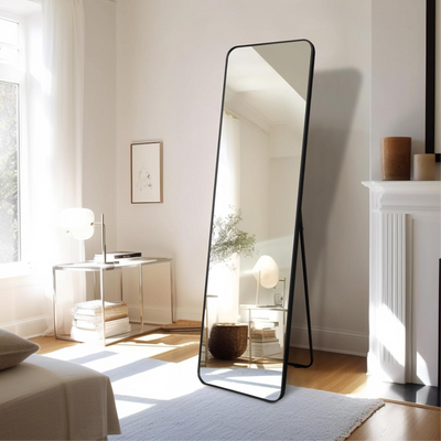Rectangular Standing Mirror Black
