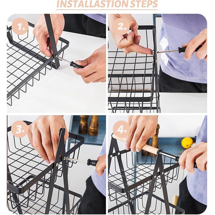 Metal Fruit Basket 3 Tier