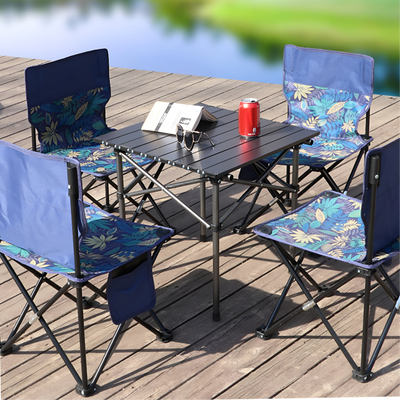 Foldable Camping Table With 4Chair Set