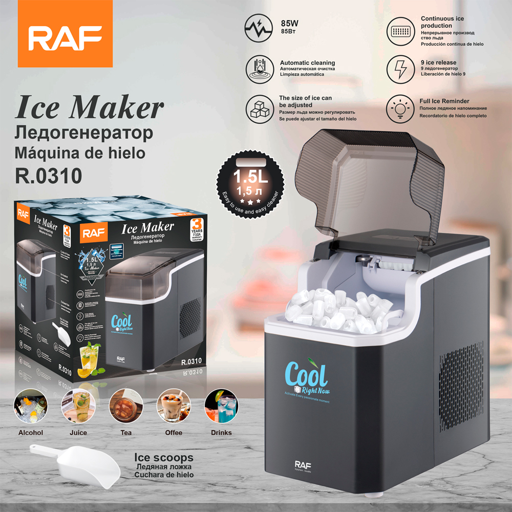 Raf 1.5L Automatic Countertop Portable Ice Maker Machine