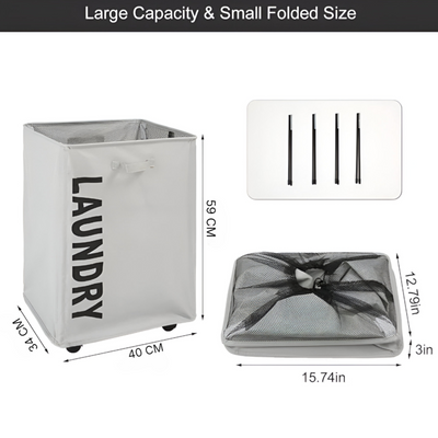 Foldable Laundry Basket With Wheels