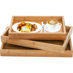 Bamboo Serving Tray Rectangular 3 Set Nd-33893P