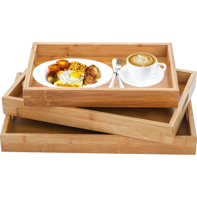 Bamboo Serving Tray Rectangular 3 Set Nd-33893P