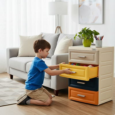 Plastic Storage Drawer Shelf 4 Layer