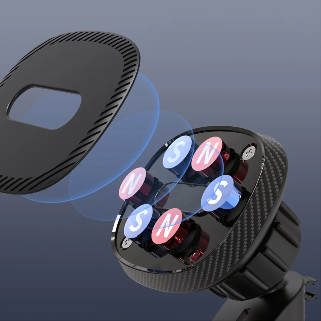 Magnetic 2 In 1 Car Mount Mobile Holder Six Rubidium