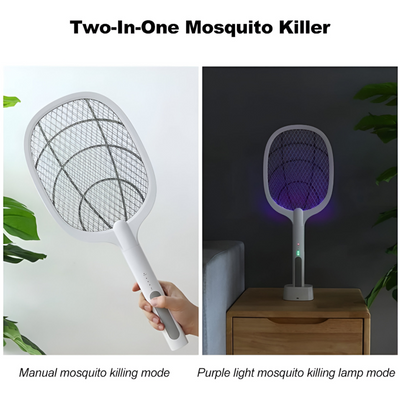2-in-1 High-Power Electric Fly Swatter 3000V-USB Rechargeable