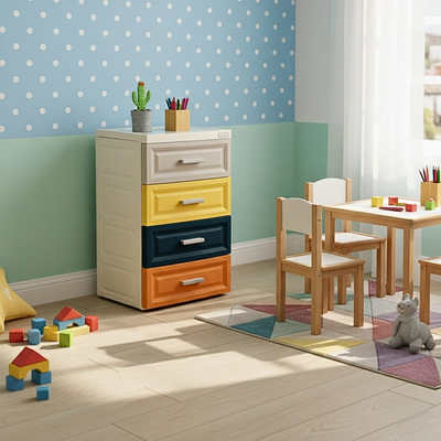 Plastic Storage Drawer Shelf 4 Layer