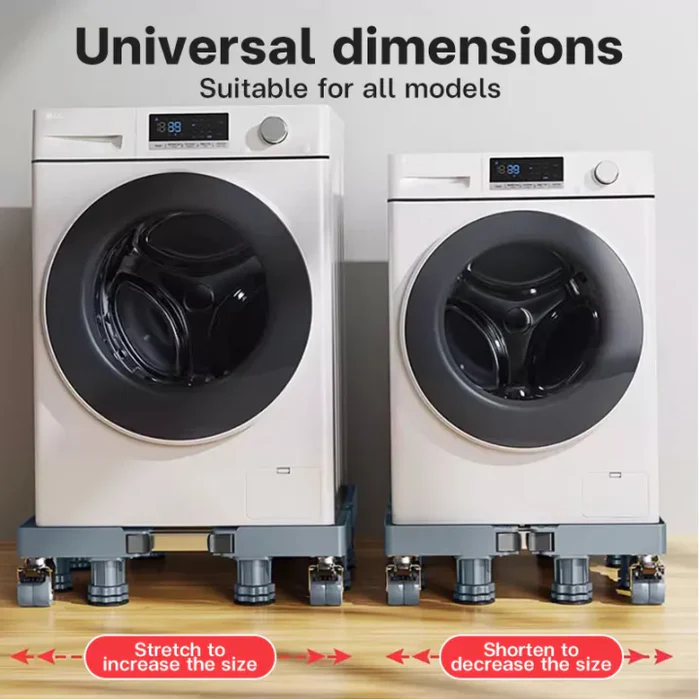 Washing Machine Adjustable Stand Base Shelf, Fridge Stand with Locking Wheels