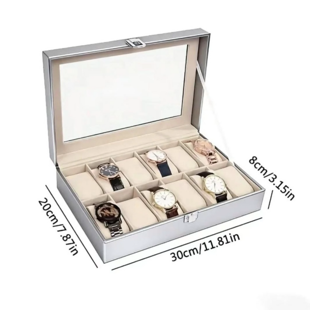 Watch Box Organizer Leather 12 Slots
