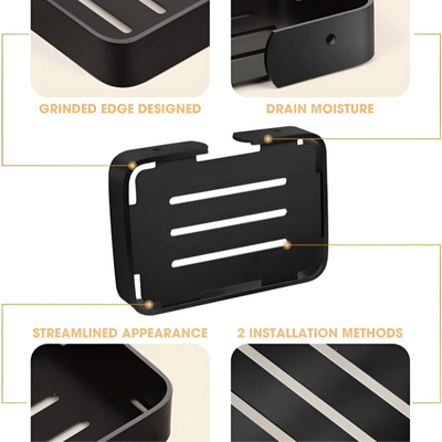 Stainless Steel Soap Holder Rack Wall Mount Black
