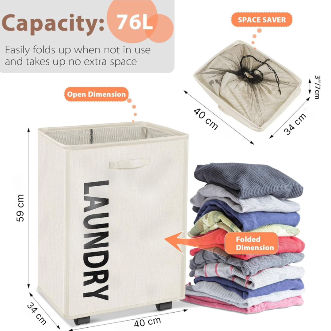 Foldable Laundry Basket With Wheels