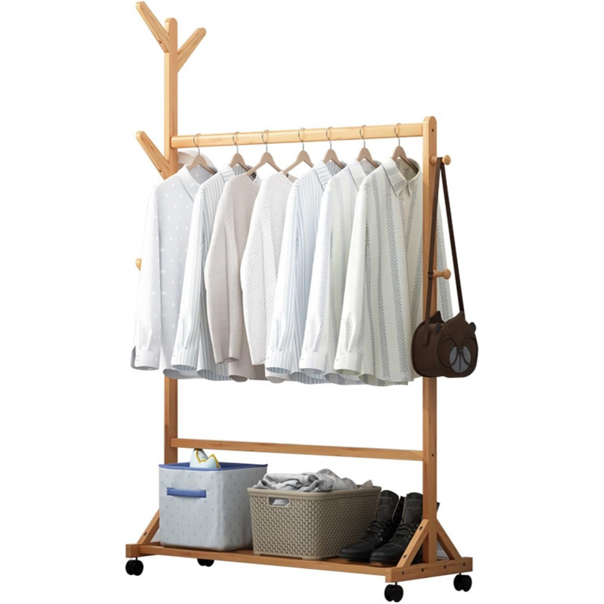 Clothes Hanging Rack Wooden