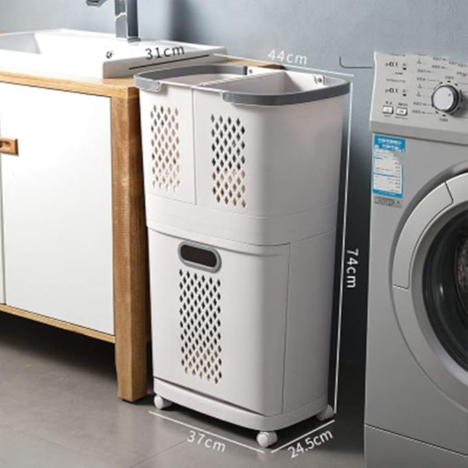 Rolling Laundry Basket With Drawers