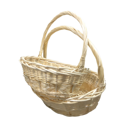 Gift Bamboo Hamper Basket Oval shape 2pcs set