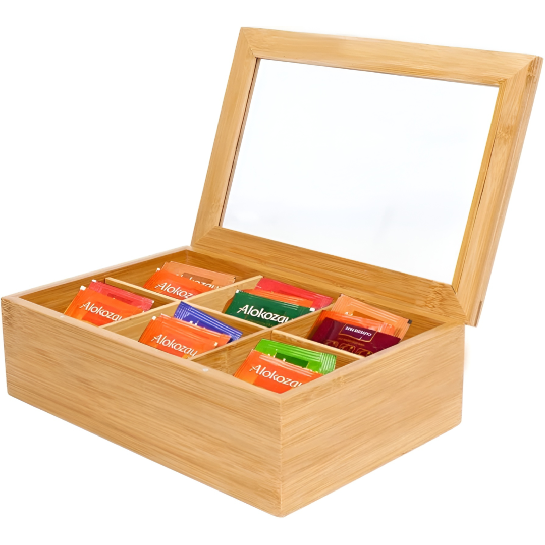 Bamboo Storage Box Tea Box 6 Slots