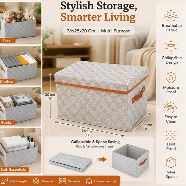 Foldable Storage Organizer Box 36X25X20Cm
