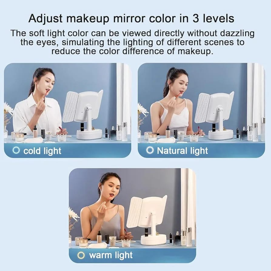 Lighted Makeup Vanity Mirror With Cosmetic Drawer