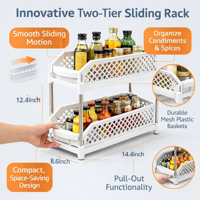 Kitchen Counter Top Storage Rack 2 Tier