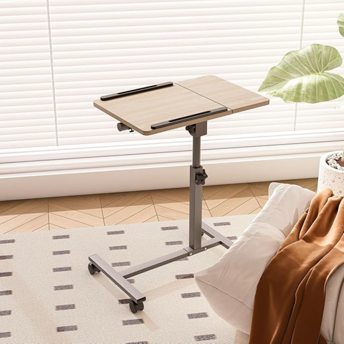 Rolling Laptop Desk with Wheels Adjustable