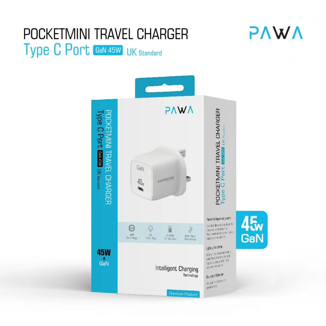 Pocketmini Travel Charger Type C Port Gan 45W