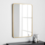 Wall Mounted Golden Frame Mirror Rectangle