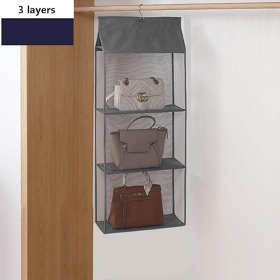 Handbag Storage Organiser Oxford Fabric Hanging 3 Shelf