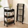 3 Tier Foldable Storage Trolley with Wheels