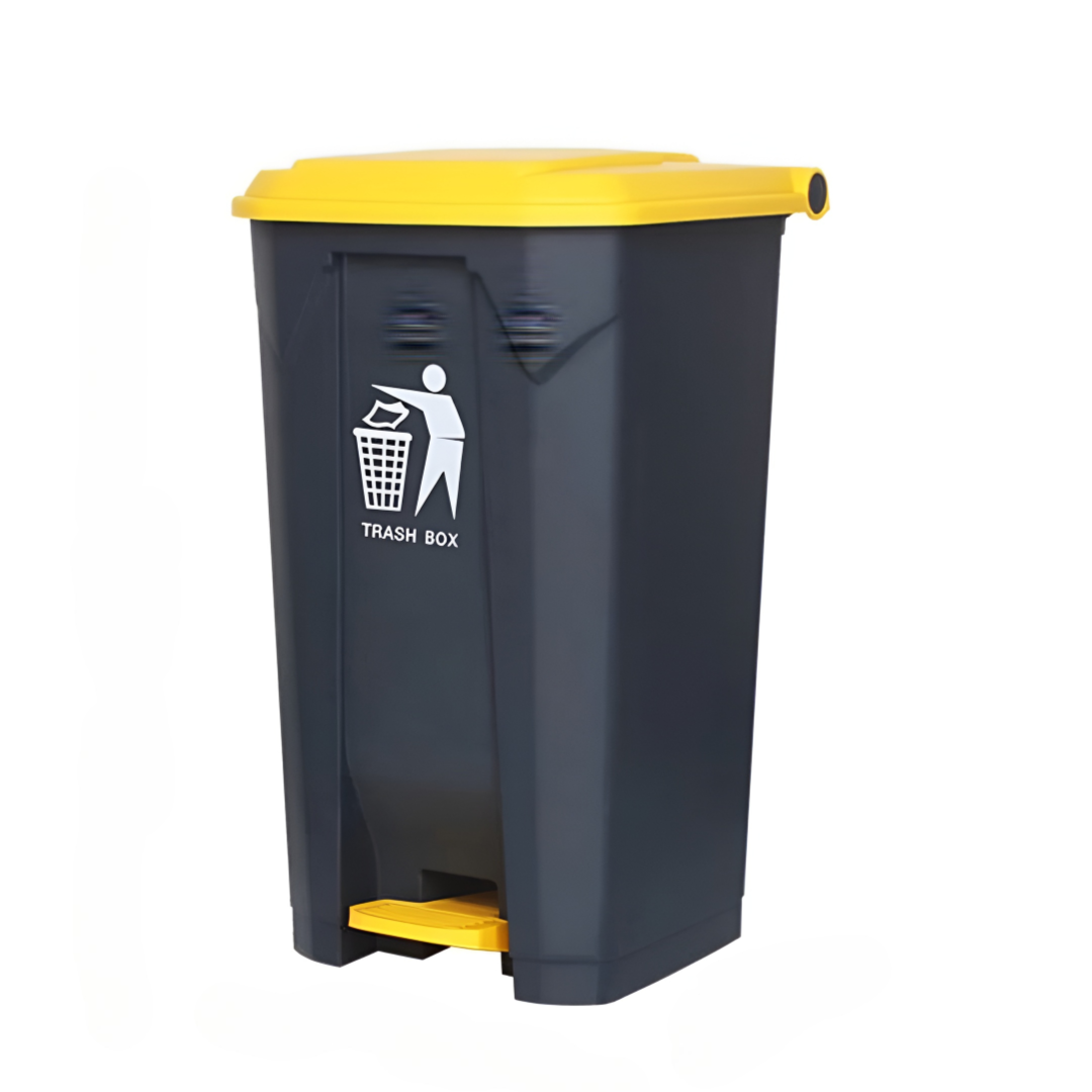 Garbage Bin Trash Can With Lid & Foot Pedal 80L