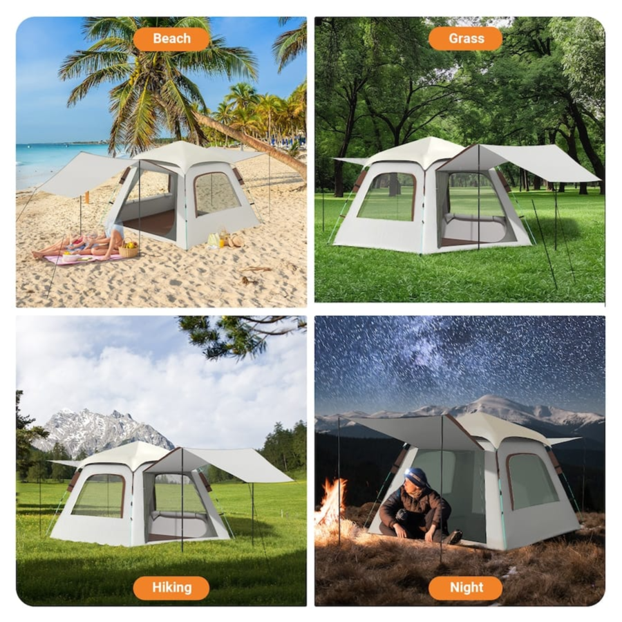 2 In 1 Sunroof Automatic Camping Tent 210x260x160Cm