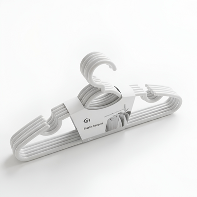Plastic Cloth Hanger White 5 Pcs Set