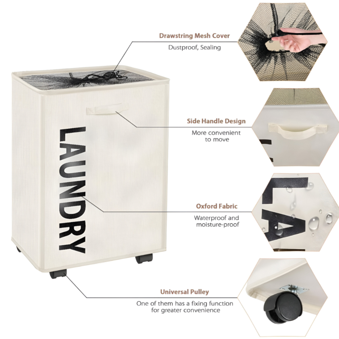 Foldable Laundry Basket With Wheels