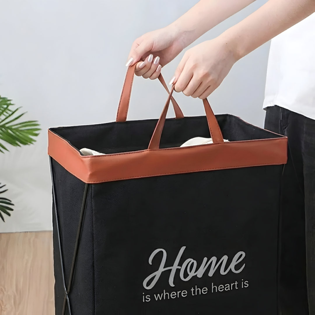 Foldable Laundry Basket Metal Stand with wheels