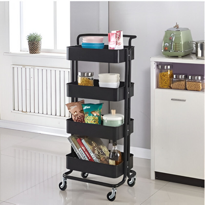 4 Layer Storage Trolley Rack Metal