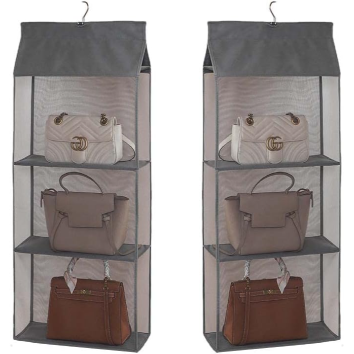 Handbag Storage Organiser Oxford Fabric Hanging 3 Shelf