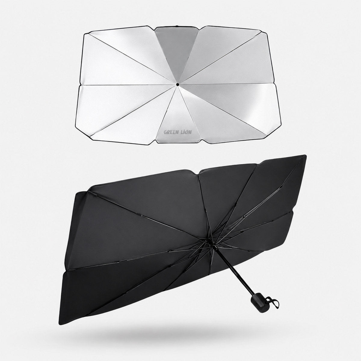 Green Lion Car Windshield Umbrella - Black