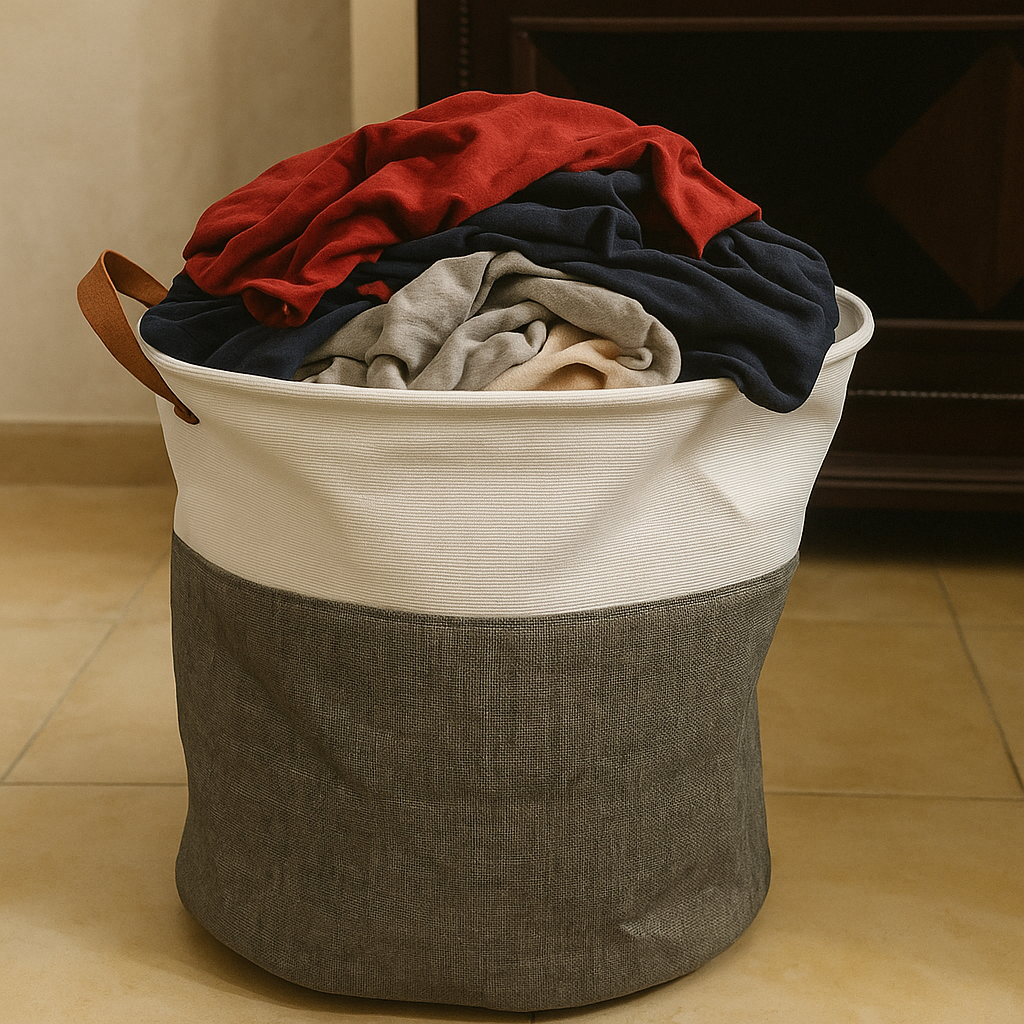 Foldable Laundry Basket Round Fabric