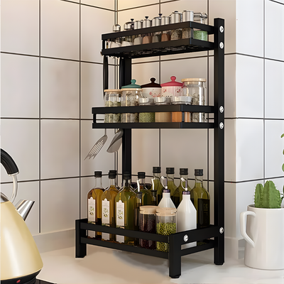 Kitchen Spice Rack 3 Tier Grey Color
