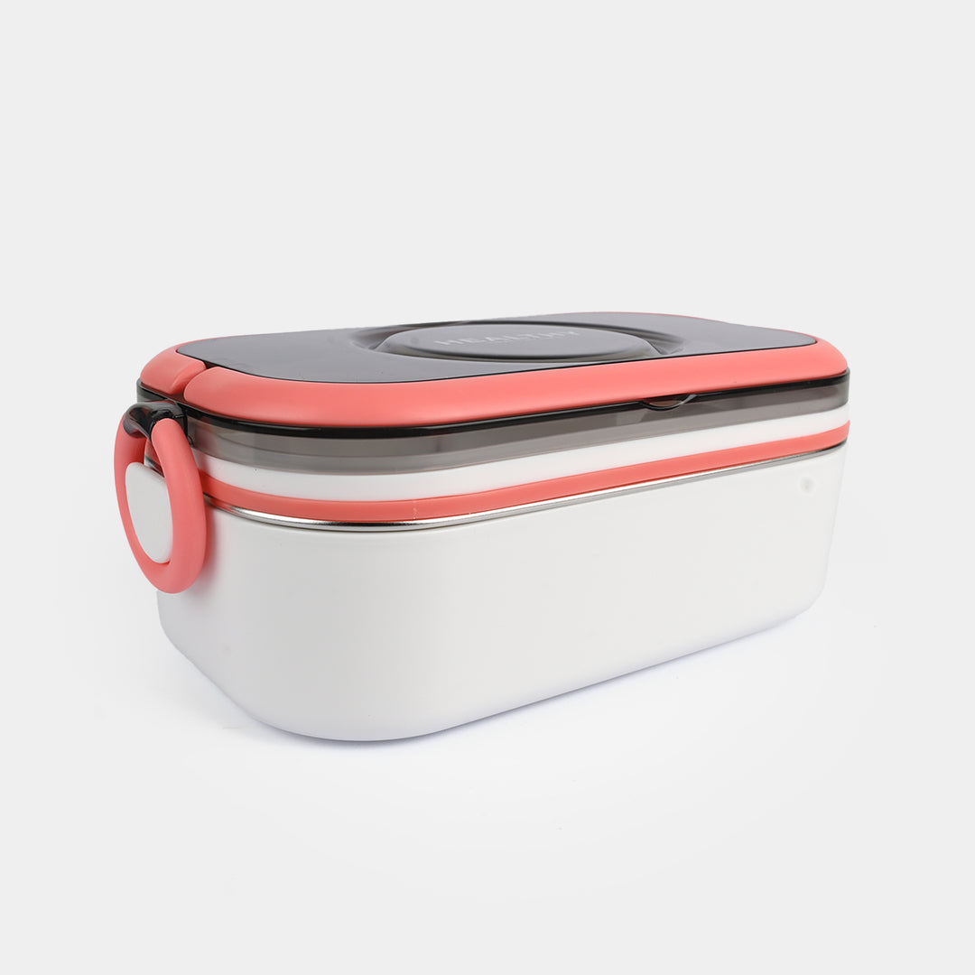 Lunch Box 800Ml White & Pink Lb-65