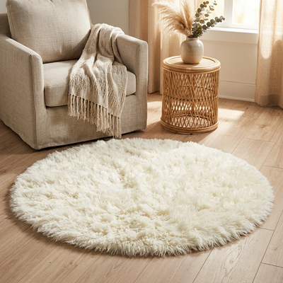 Fluffy Round Rug Floor Carpet