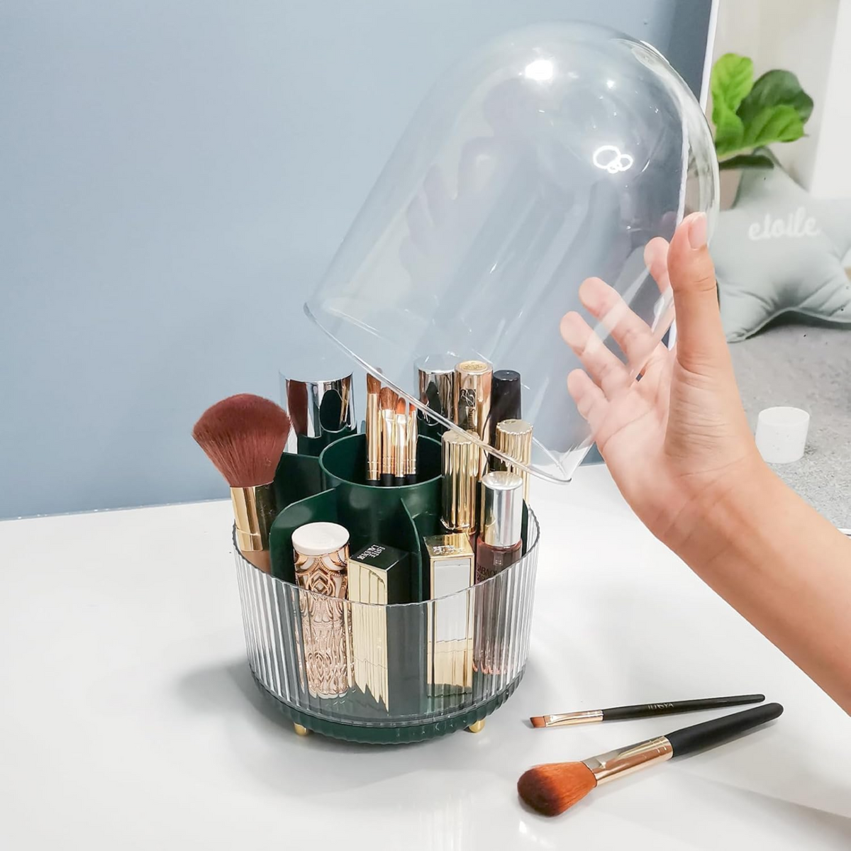 Makeup Brush Holder Oragnizer With Lid