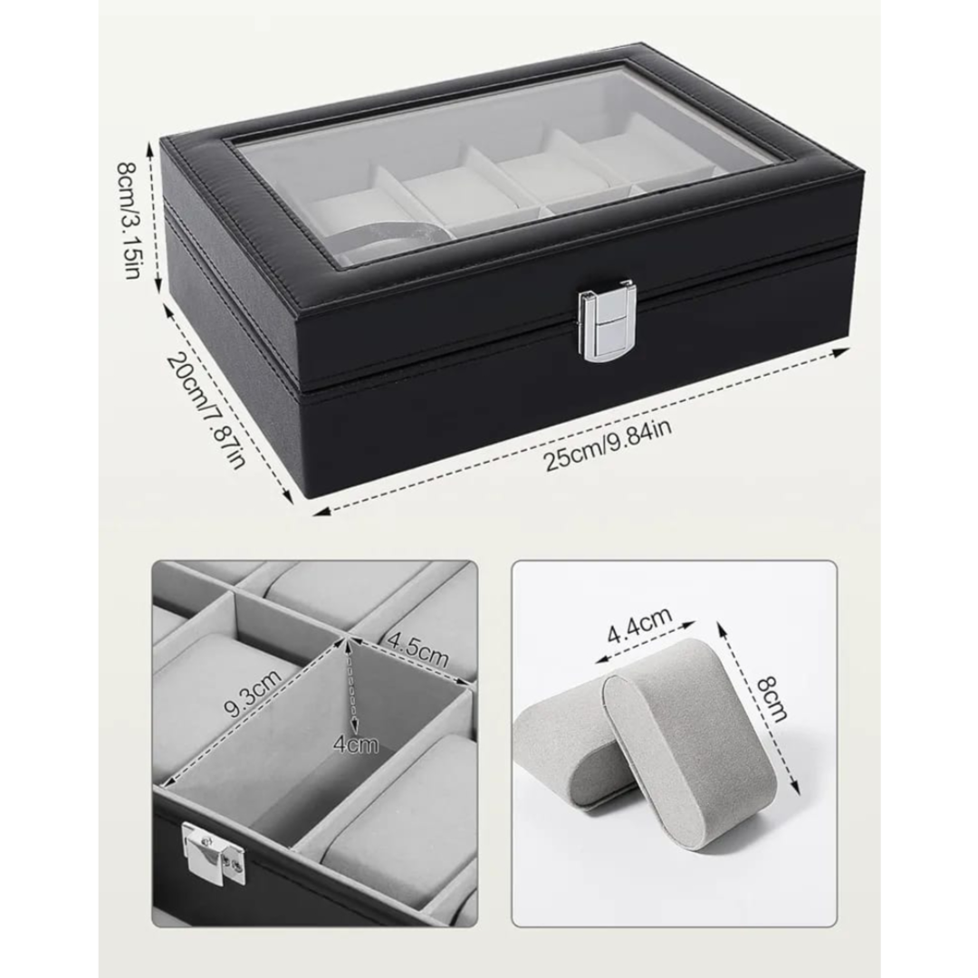 Watch Box Organizer Leather 10 Slots