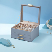 Jewelry Storage Box Organizer with 2 Drawers