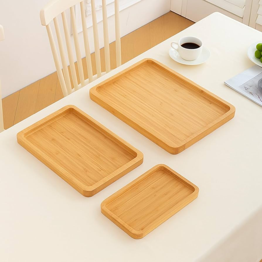Multi use Bamboo Serving Tray 3 Set