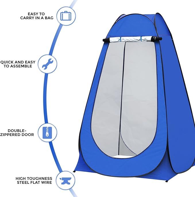 Portable Pop-Up Privacy Tent, Outdoor Shower, Toilet & Changing, Camping Bathroom Tent