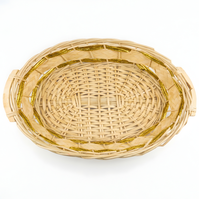 Gift Bamboo Hamper Basket Oval Big-60x45x12 Cm