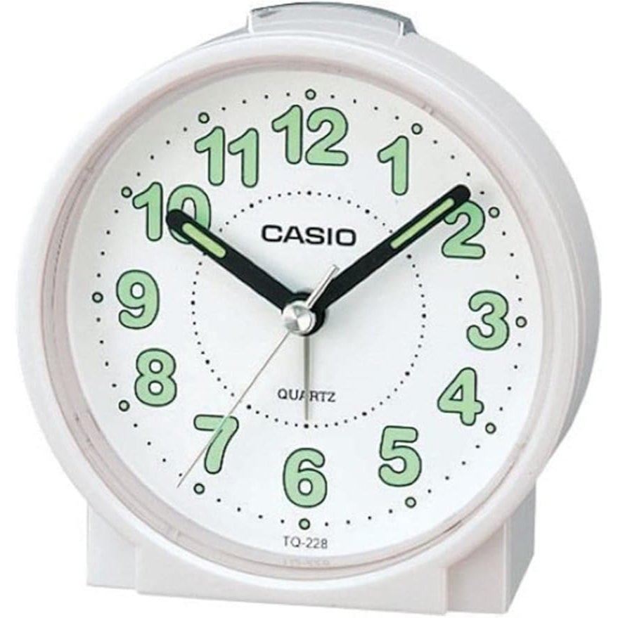 Casio Round Travel Table Top Alarm Clock Tq228-7Df
