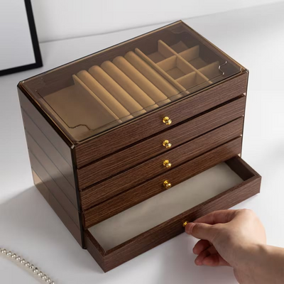 Wooden Jewelry Box Organizer 5 Drawers