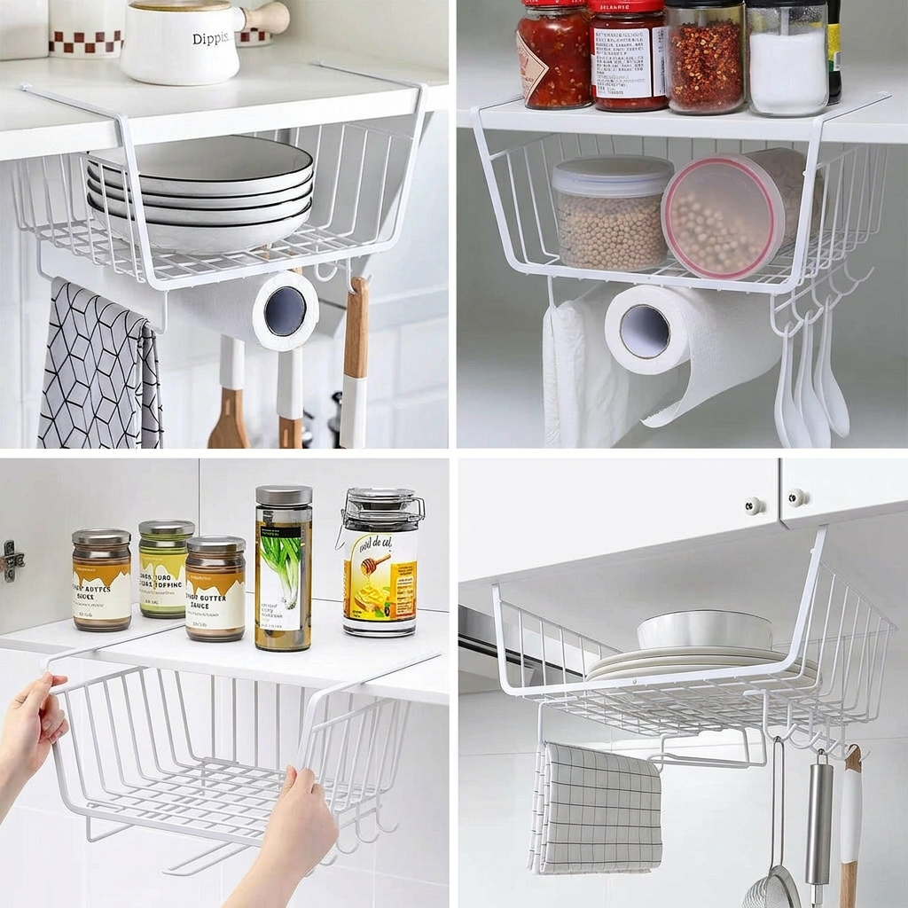 Multipurpose Cabinet Hanging Metal Basket
