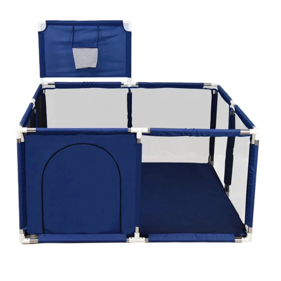 Baby Playpen with Basketball Hoop 126×126cm×66cm Large Indoor Outdoor Play Yard for Toddlers & Kids
