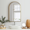 Wall Mounted Arched Golden Frame Mirror